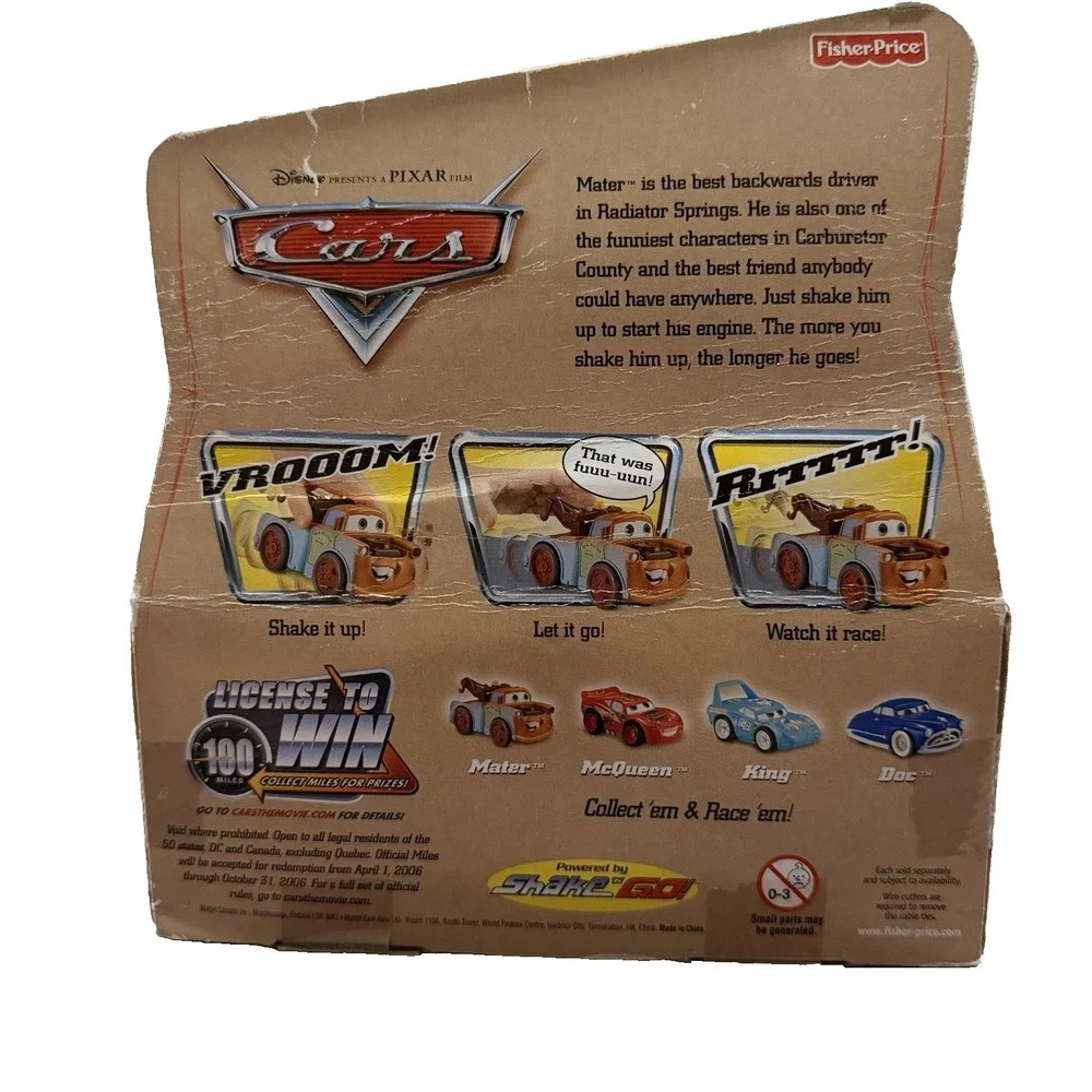 Disney Pixar Cars - SHAKE N GO - MATER - Fisher Price‎ 2006 NIB